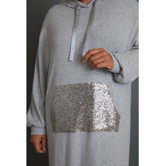 NEW Anthropologie Saturday Sunday Sequined Hooded Tunic Dress X-Small Petite - Picture 6 of 6